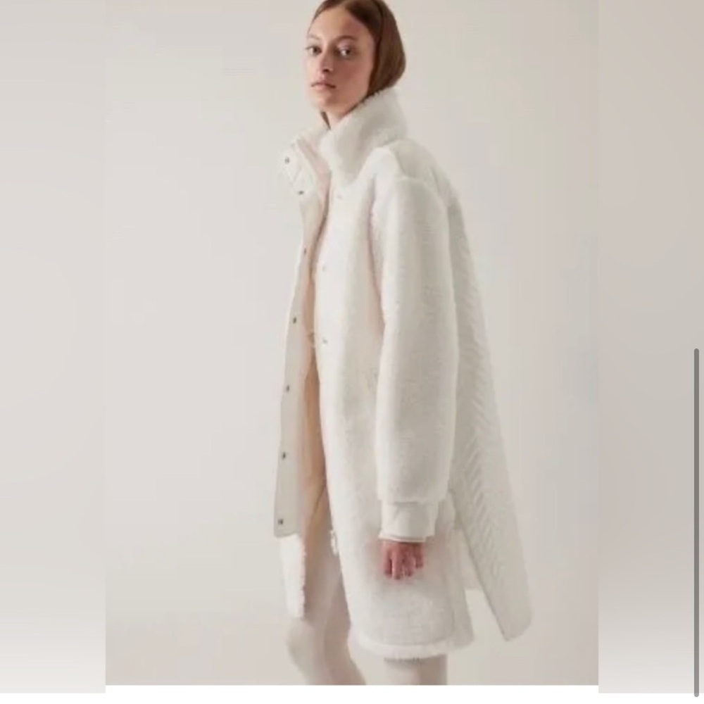 NWT-Athleta Magnolia White Cozy Sherpa Coat, 2X - Picture 2 of 4